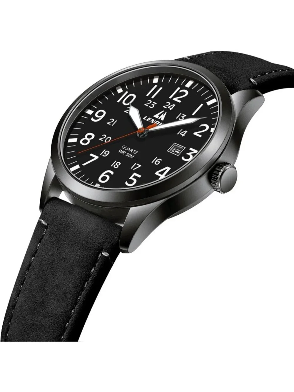 Men's Black Nylon Strap Stylish Luminous Unisex Military Tactical Casual Watch